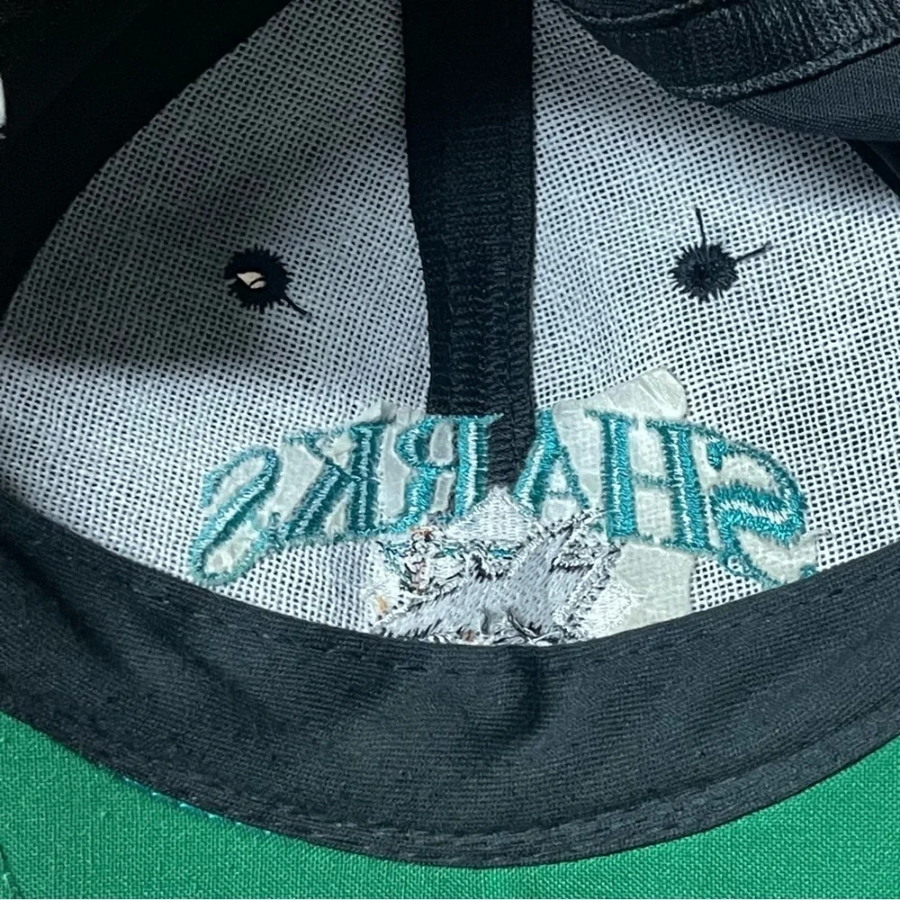 Vintage 1990s San Jose Sharks Juniors Snapback Hat Cap By Signature NHL Black